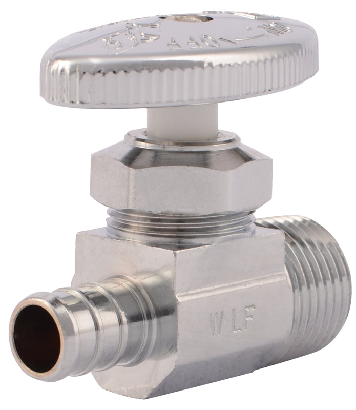 SHARKBITE Cash Acme 23061LF Straight Stop, 1/2 in Connection, MPT, Brass Body