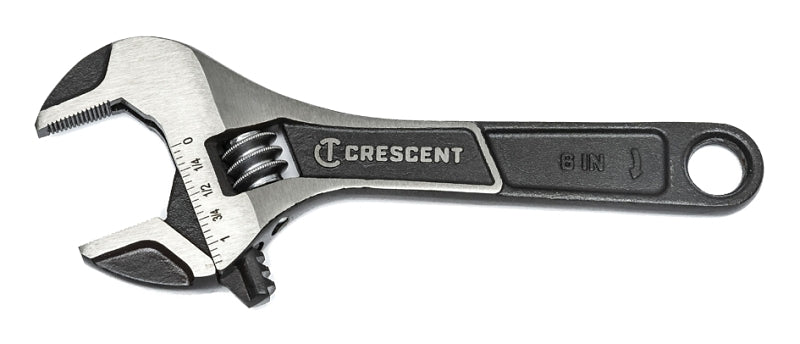 CRESCENT Crescent ATWJ26VS Adjustable Wrench, 6 in OAL, 15/16 in Jaw, Alloy Steel, Black Phosphate TOOLS CRESCENT