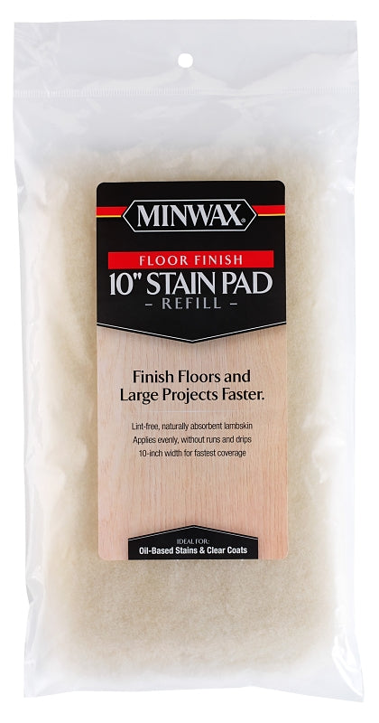 MINWAX Minwax 427130100 Floor Stain Pad, 10 in L Pad, 6-1/2 in W Pad, Lambskin Pad PAINT MINWAX
