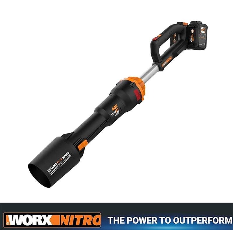 WORX Worx WG585 Leafjet Cordless Leaf Blower with Brushless Motor, Battery Included, 4 Ah, 40 V, Lithium-Ion, 4 -Speed