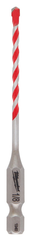 MILWAUKEE Milwaukee SHOCKWAVE 48-20-9000 Drill Bit, 1/8 in Dia, 3-1/2 in OAL, Wide Flute, 1/4 in Dia Shank, Hex Shank