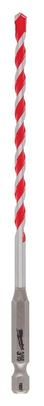 MILWAUKEE Milwaukee SHOCKWAVE 48-20-9006 Drill Bit, 3/16 in Dia, 6 in OAL, Wide Flute, 1/4 in Dia Shank, Hex Shank