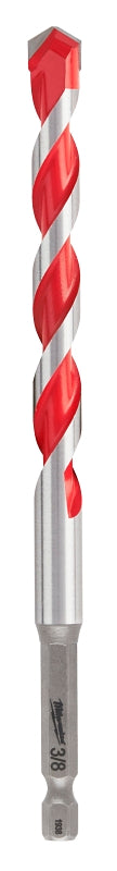 MILWAUKEE Milwaukee SHOCKWAVE 48-20-9021 Drill Bit with Power Tip, 3/8 in Dia, 6 in OAL, Wide Flute, 1/4 in Dia Shank, Hex Shank