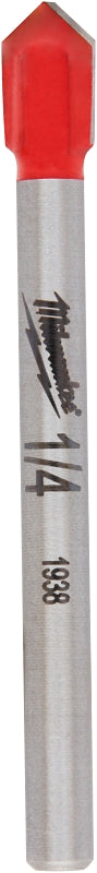 MILWAUKEE Milwaukee 48-20-8982 Drill Bit, 1/4 in Dia, 2-1/4 in OAL, 5/32 in Dia Shank, Round Shank, Carbide TOOLS MILWAUKEE