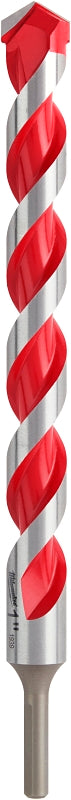 MILWAUKEE Milwaukee 48-20-9054 Drill Bit with Power Tip, 1 in Dia, 12 in OAL, Wide Flute, 3/8 in Dia Shank, 3-Flat Shank