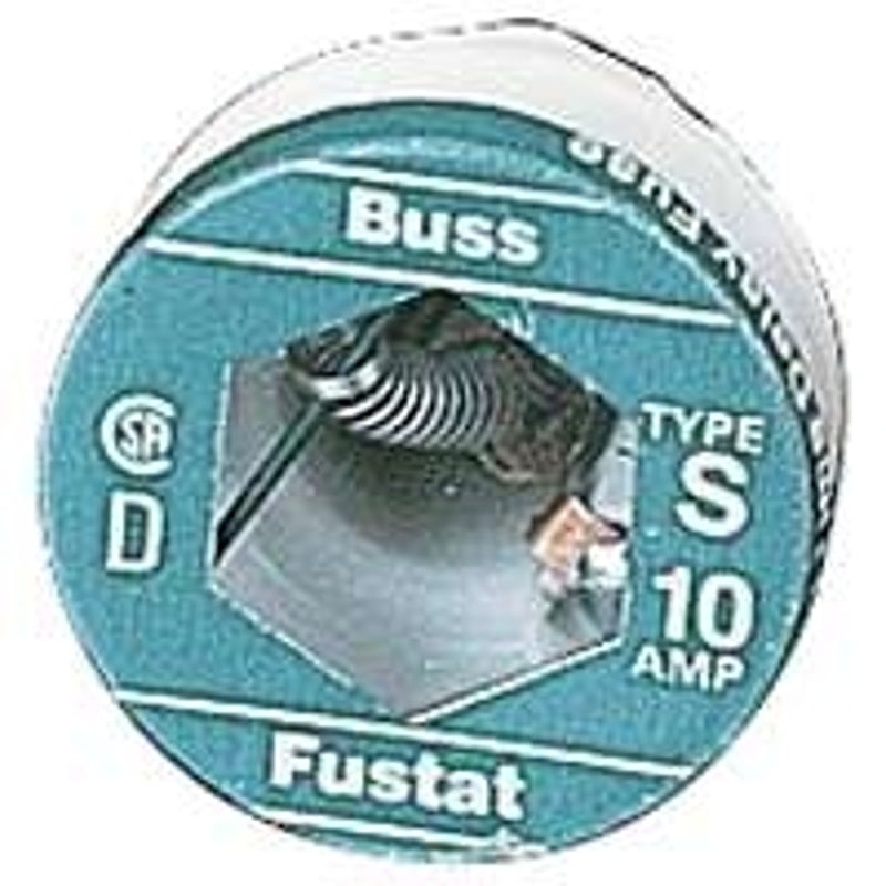 BUSSMANN Bussmann BP/S-10 Plug Fuse, 10 A, 125 V, 10 kA Interrupt, Low Voltage, Time Delay Fuse