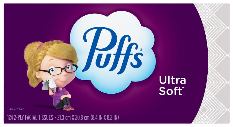 PUFFS Puffs 35669 Non-Lotion Facial Tissue, 8.4 in L, 8.2 in W