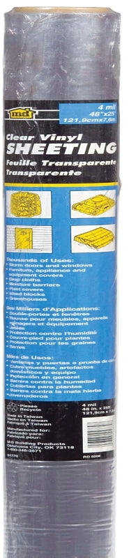 M-D M-D 04796 Weatherstrip Sheeting, 8 mil Thick, 25 ft L, 48 in W, Clear