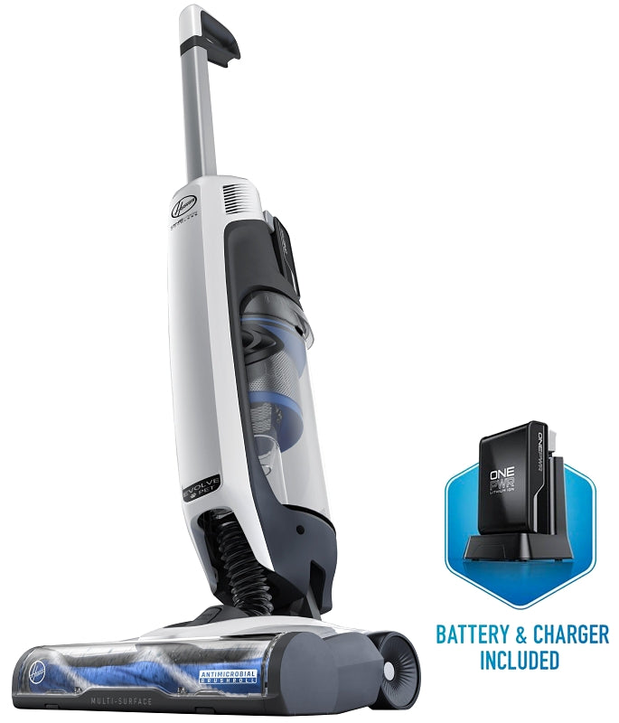 HOOVER Hoover ONEPWR BH53420 Cordless Upright Vacuum, 1/4 gal Vacuum, Washable Filter, 20 V, White