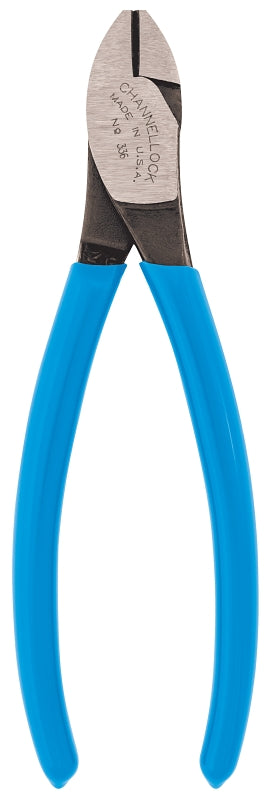 CHANNELLOCK Channellock E336 Diagonal Lap Joint Cutting Plier, 6.01 in OAL, Blue Handle, Dipped Handle, 3/4 in W Jaw, 9/16 in L Jaw