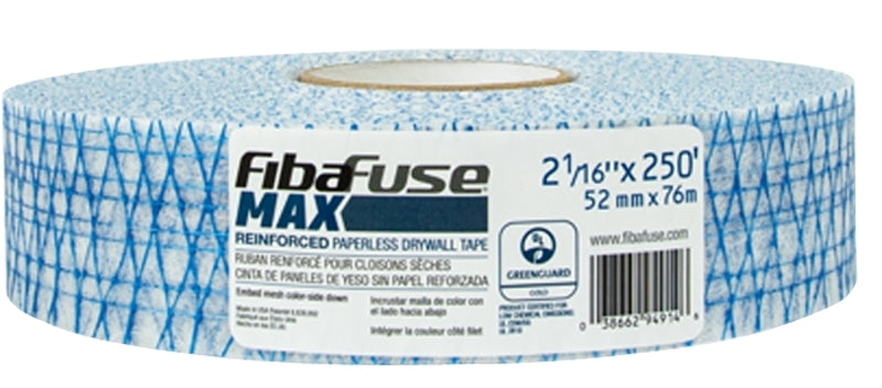 ADFORS Adfors FibaFuse MAX FDW9146-U Reinforced Paperless Tape, 250 ft L, 2-1/16 in W, 0.793 in Thick, Blue/White BUILDING MATERIALS ADFORS