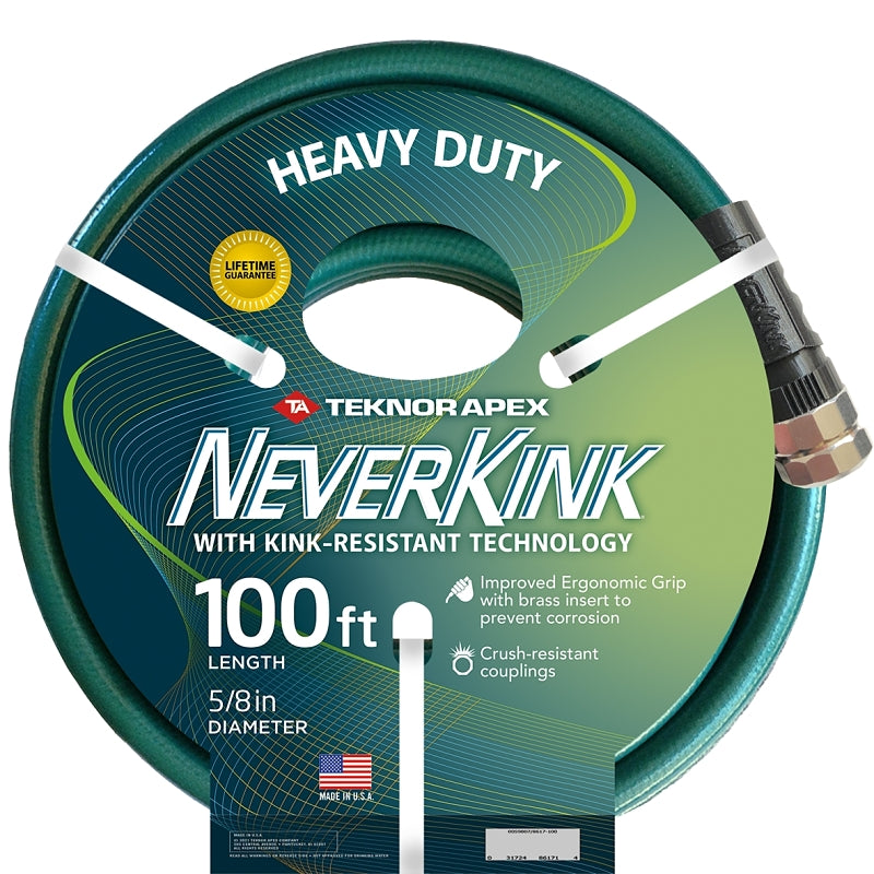 TEKNOR APEX Neverkink 8617-100 Heavy-Duty Garden Hose, 5/8 in, 100 ft L