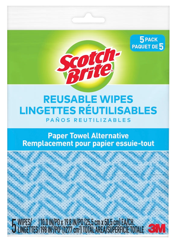 SCOTCH-BRITE Scotch-Brite 9053-12-SM Reusable Kitchen Wipes, 11-1/2 in L, 19-1/2 in W, Unscented