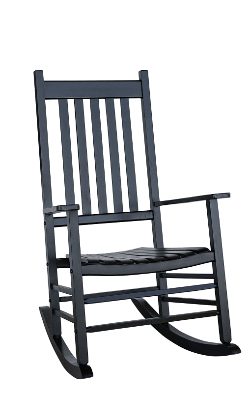 PANACEA PRODUCTS CORP Seasonal Trends KN-28B Rocker Chair, 27.25 in OAW, 34 in OAD, 45.75 in OAH, Indonesian Hardwood, Black OUTDOOR LIVING & POWER EQUIPMENT PANACEA PRODUCTS CORP
