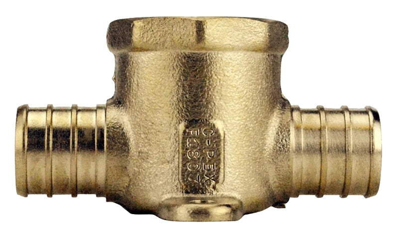 APOLLO Apollo APXDET34 Pipe Tee, 3/4 in, Barb x FPT x Barb, PEX-B, Brass, 200 psi Pressure PLUMBING, HEATING & VENTILATION APOLLO