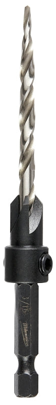 MILWAUKEE Milwaukee 48-13-5002 Countersink with Drill Bit, 3/16 in Dia Cutter, 1/4 in Dia Shank, 4.38 in OAL, Hex Shank, HSS TOOLS MILWAUKEE   