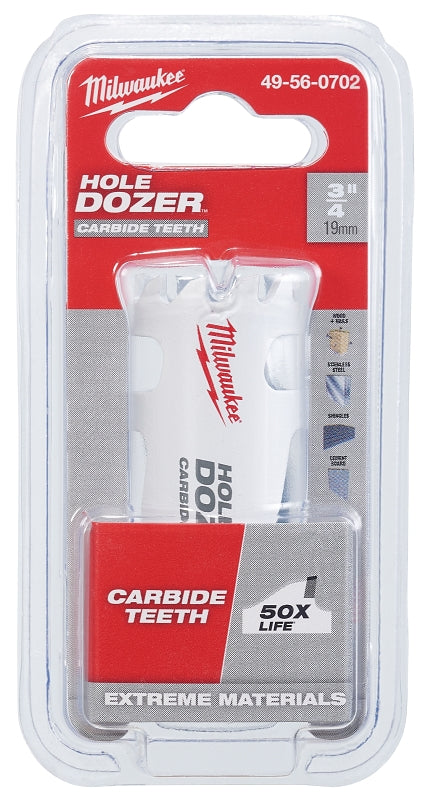 MILWAUKEE Milwaukee Hole Dozer 49-56-0702 Hole Saw, 3/4 in Dia, 1.62 in D Cutting, 1/2 in Arbor, 3 TPI, Carbide Cutting Edge TOOLS MILWAUKEE