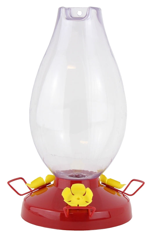 PERKY-PET Perky-Pet 286 Bird Feeder, Rounded Vase, 33 oz, Nectar, 3-Port/Perch, Plastic, 11.8 in H, Hanging Mounting