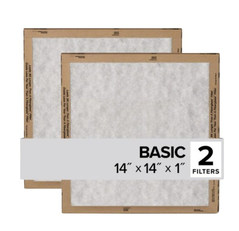 FILTRETE Filtrete FPL11-2PK-24 Air Filter, 14 in L, 14 in W, 2 MERV, For: Air Conditioner, Furnace and HVAC System