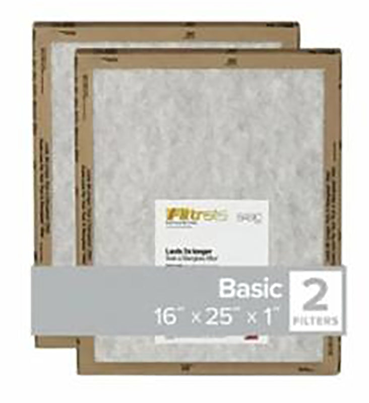 FILTRETE Filtrete FPL01-2PK-24 Air Filter, 25 in L, 16 in W, 2 MERV, For: Air Conditioner, Furnace and HVAC System PLUMBING, HEATING & VENTILATION FILTRETE