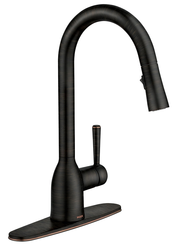 MOEN Moen Adler Series 87233BRB Pull-Down Kitchen Faucet, 1.5 gpm, 1-Faucet Handle, 1-Faucet Hole, Metal, Lever Handle