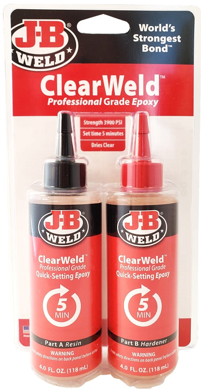 J-B WELD J-B Weld CLEARWELD 50240-H Professional Grade Epoxy, Clear, Liquid, 8 oz