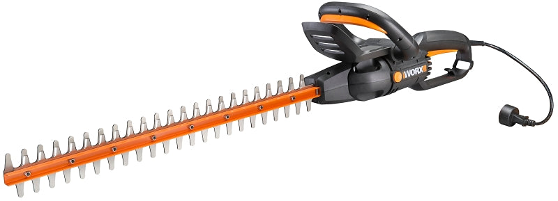WORX Worx WG217 Electric Hedge Trimmer, 4.5 A, 120 V, 3/4 in Cutting Capacity, 24 in L Blade, Black