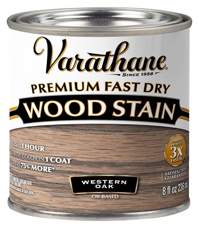 VARATHANE Varathane 370870 Premium Fast Dry Stain, Western Oak, Liquid, 0.5 pt