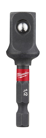 MILWAUKEE Milwaukee SHOCKWAVE Series 48-32-5034 Impact Socket Adapter, 1/4 in Drive, Hex Drive, 1/2 in Output Drive, 2 in L TOOLS MILWAUKEE