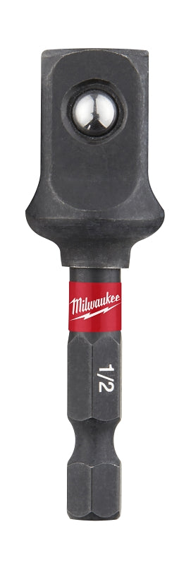 MILWAUKEE Milwaukee SHOCKWAVE Series 48-32-5034 Impact Socket Adapter, 1/4 in Drive, Hex Drive, 1/2 in Output Drive, 2 in L TOOLS MILWAUKEE