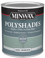 MINWAX Minwax PolyShades 614944444 Interior Wood Stain, Gloss, Vintage Blue, Liquid, 1 qt PAINT MINWAX