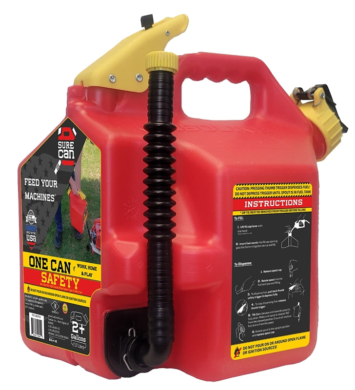 SURECAN INC. SUREcan SUR2SFG2 Safety Can, 2.2 gal, HDPE, Red AUTOMOTIVE SURECAN INC.