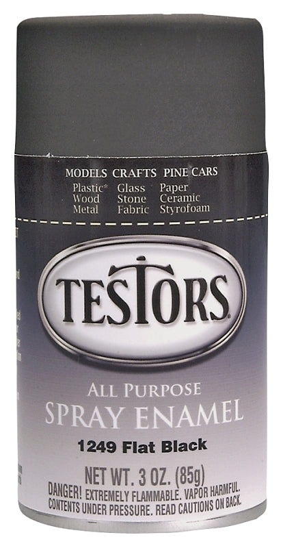 TESTORS Testors 1249T Craft Paint, Flat, Black, 3 oz, Bottle PAINT TESTORS