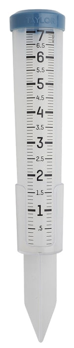 TAYLOR Taylor 5293501 Rain Gauge, 7 in, Clear