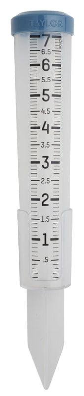 TAYLOR Taylor 5293501 Rain Gauge, 7 in, Clear
