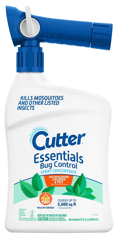 CUTTER Cutter HG-96619 Concentrated Essentials Bug Control, Spray Application, Backyard, Landscaping, Lawn, 32 fl-oz Bottle