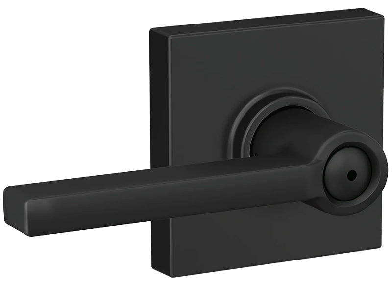 SCHLAGE LOCK Schlage F Series F40 LAT 622 COL Privacy Lever, Mechanical Lock, Matte Black, Metal, Residential, 2 Grade HARDWARE & FARM SUPPLIES SCHLAGE LOCK