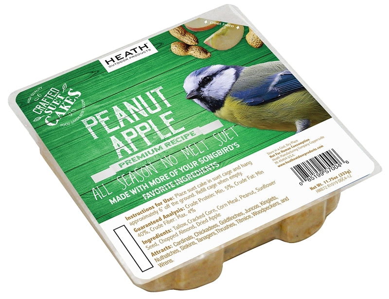 HEATH Heath DDC4-12 Crafted Suet Cake, Peanut Apple, 11.75 oz PET & WILDLIFE SUPPLIES HEATH   