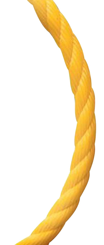 BARON Baron 83610 Rope, 3/4 in Dia, 100 ft L, 1093 lb Working Load, Polypropylene, Yellow