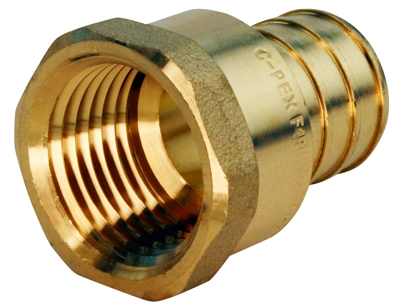 APOLLO Apollo APXFA3412 Pipe Adapter, 3/4 x 1/2 in, Barb x FPT, PEX-B, Brass, 200 psi Pressure PLUMBING, HEATING & VENTILATION APOLLO