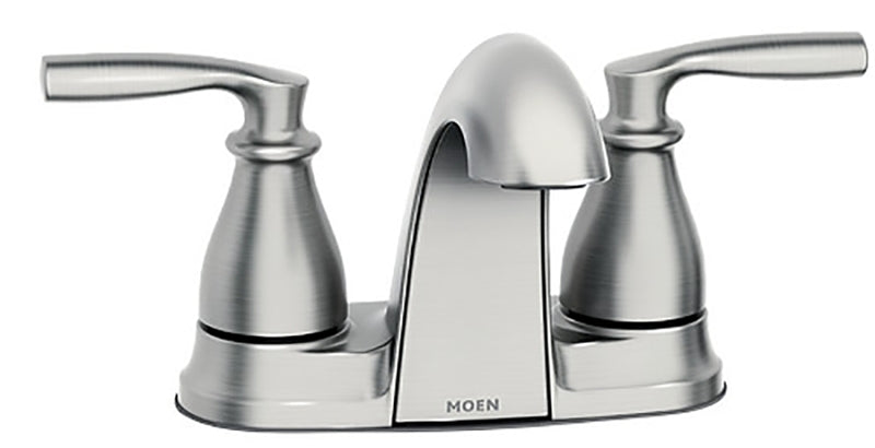 MOEN Moen Hilliard 84532SRN Series Bathroom Faucet, Low Arc Spout, Brushed Nickel, 1/4 to 1-3/16 in Plate Size, 4-11/16 in PLUMBING, HEATING & VENTILATION MOEN