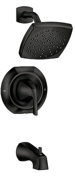 MOEN Moen Lindor Series 82504BL Posi-Temp Tub and Shower, Standard Showerhead, 1.75 gpm Showerhead, Diverter Tub Spout, Matte