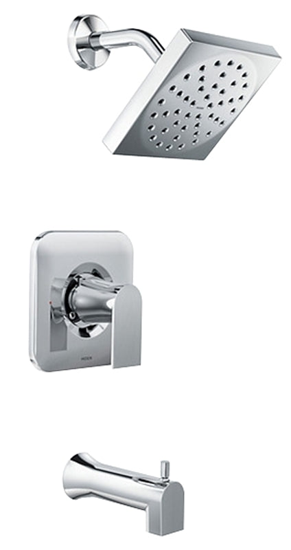 MOEN Moen 82760 Tub and Shower Faucet, 1.75 gpm Showerhead, 1-Spray Setting, Diverter Tub Spout, 1-Handle, Chrome-Plated PLUMBING, HEATING & VENTILATION MOEN