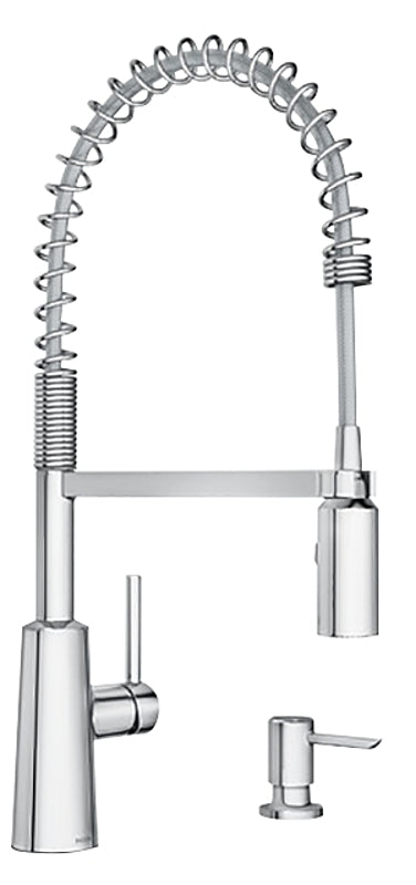 MOEN Moen Nori Series 87897 Pre-Rinse Spring Pulldown Kitchen Faucet, 1.5 gpm, 1-Handle, Metal, Chrome, Lever Handle PLUMBING, HEATING & VENTILATION MOEN