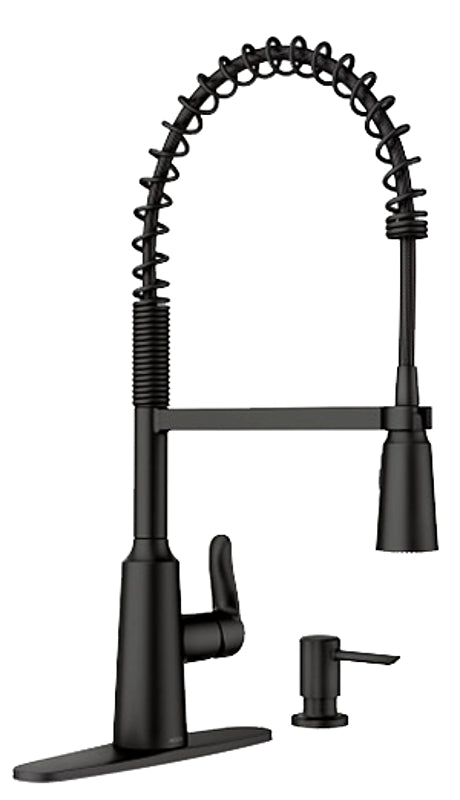 MOEN Moen Edwyn 87807 Series 87807BL Pull-Down Kitchen Faucet, 1.5 gpm, 1-Handle, 1, 4-Faucet Hole, Metal, Matte PLUMBING, HEATING & VENTILATION MOEN