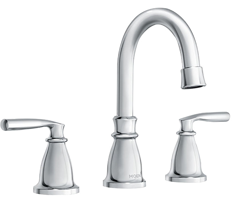 MOEN Moen Hilliard 84539 Series Bathroom Faucet, High Arc Spout, Chrome Plated, 1-1/4 in Plate Size, 5 in, 1.2 gpm