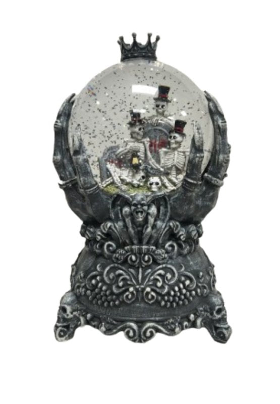 SANTAS FOREST Santas Forest 21947 Halloween Water Globe with Skeleton Hand, 5 in H, Plastic, Black, Internal Light, Indoor APPLIANCES & ELECTRONICS SANTAS FOREST