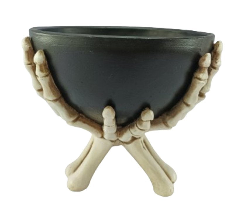 SANTAS FOREST Santas Forest 89929 Skeleton Hands Holding Bowl, 7 in H, Resin, Black/White, Indoor APPLIANCES & ELECTRONICS SANTAS FOREST