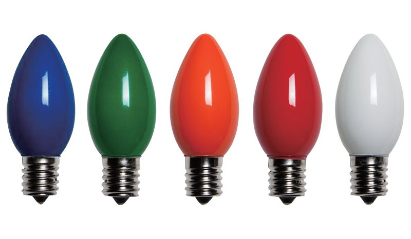SANTAS FOREST Santas Forest 25980 LED Filament Retro Replacement Bulb, Transparent, C9, Multi Color