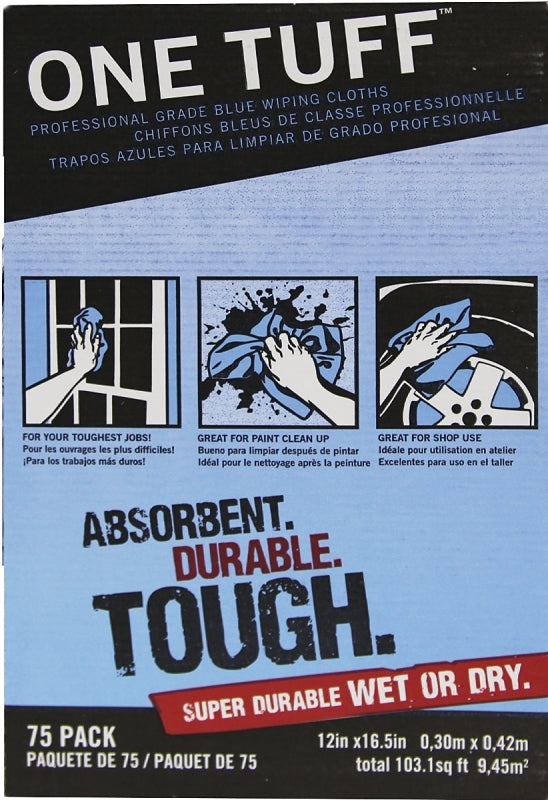 TRIMACO Trimaco 84075 Wiping Cloth Rag, 16-1/2 x 12 in, Dupont Sontara, Blue AUTOMOTIVE TRIMACO